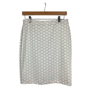 Leota Womens PS Pencil Skirt White Circle Pattern Nylon Polyester Blend